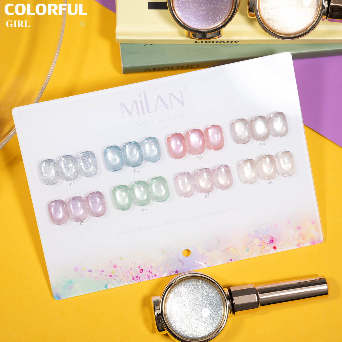 เจลเล็บ MILAN Cat Eye 8 สี สีเจลแคทอาย  |โทนสุภาพ หวานละมุน | เจลแม่เหล็กตาแมว | สีชัด ติดทนนาน สำหรับงานเล็บมืออาชีพ | สร้างเอฟเฟกต์แสงได้ทันที (ทามาให้แล้ว พร้อมใช้งาน)สีเจลแคทอาย