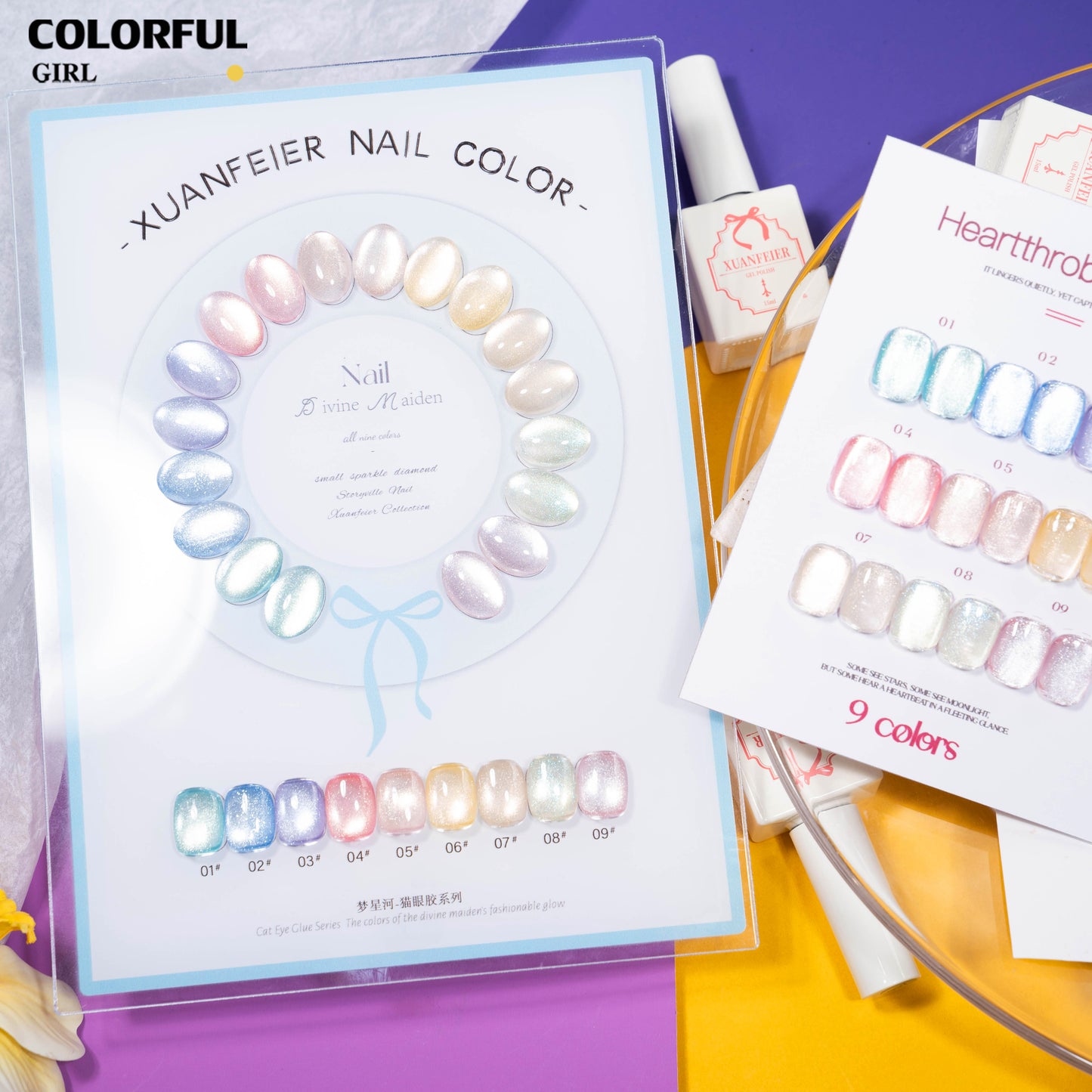 【พร้อมส่ง】XUANFEIER สีเจลแคทอาย 9 สี ✨｜เซ็ตใหม่ โทนสีสวยละมุน｜เอฟเฟกต์ประกายแสงเล่นมิติ｜แสงวิบวับดุจประกายดาว｜แถมชาร์ทสีพร้อมโชว์สีสวย ๆ｜ทามาให้แล้ว พร้อมใช้งาน 💅