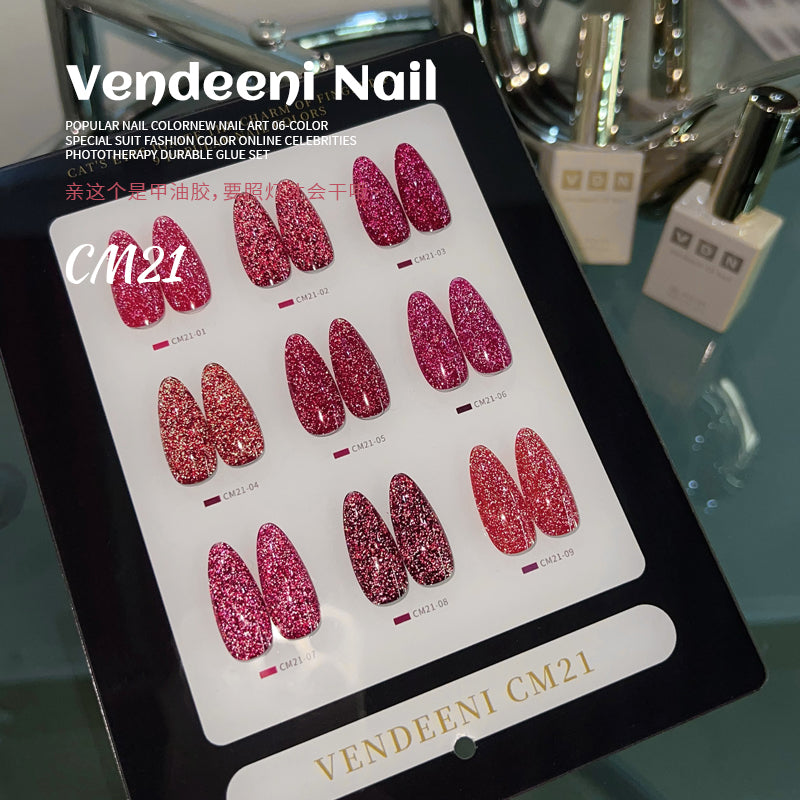 🔥【พร้อมส่ง｜โปรโมชั่นพิเศษ｜ราคาสุดคุ้ม】Vendeeni Nail สีเจลแฟลช Cat Eye สีเจลแคทอาย สีเจลไซรัป สีเจลสีพื้น UV/LED หลายสี พร้อมชาร์ตสำเร็จรูป