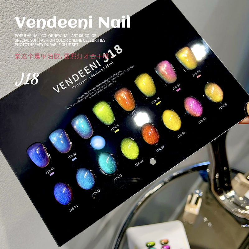 🔥【พร้อมส่ง｜โปรโมชั่นพิเศษ｜ราคาสุดคุ้ม】Vendeeni Nail สีเจลแฟลช Cat Eye สีเจลแคทอาย สีเจลไซรัป สีเจลสีพื้น UV/LED หลายสี พร้อมชาร์ตสำเร็จรูป