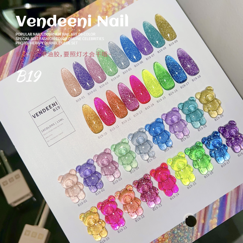 🔥【พร้อมส่ง｜โปรโมชั่นพิเศษ｜ราคาสุดคุ้ม】Vendeeni Nail สีเจลแฟลช Cat Eye สีเจลแคทอาย สีเจลไซรัป สีเจลสีพื้น UV/LED หลายสี พร้อมชาร์ตสำเร็จรูป