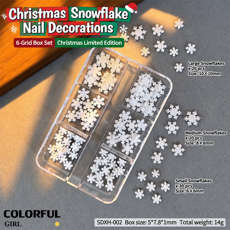 Christmas Nail Art Set DIY 🎄 ชุดตกแต่งเล็บคริสต์มาส | Premium 3D Nail Charms & Stickers | Snowflake Santa Christmas Tree Nail Accessories | Holiday DIY Nail Decoration Collection