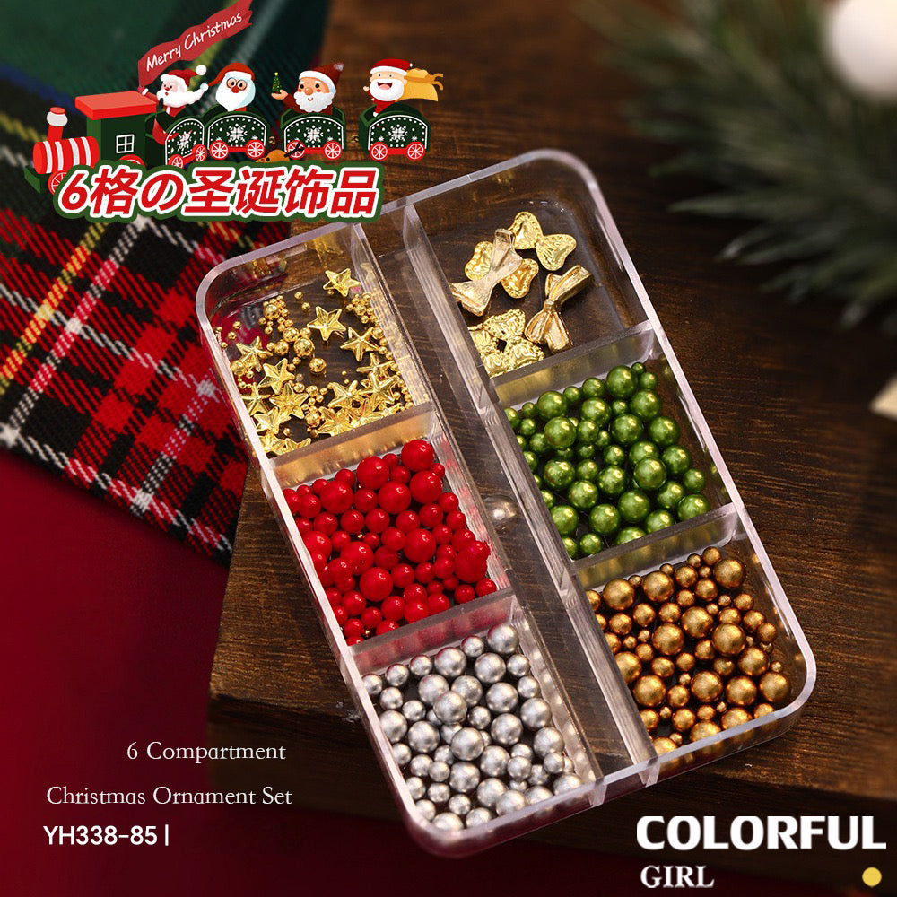 Christmas Nail Art Set DIY 🎄 ชุดตกแต่งเล็บคริสต์มาส | Premium 3D Nail Charms & Stickers | Snowflake Santa Christmas Tree Nail Accessories | Holiday DIY Nail Decoration Collection