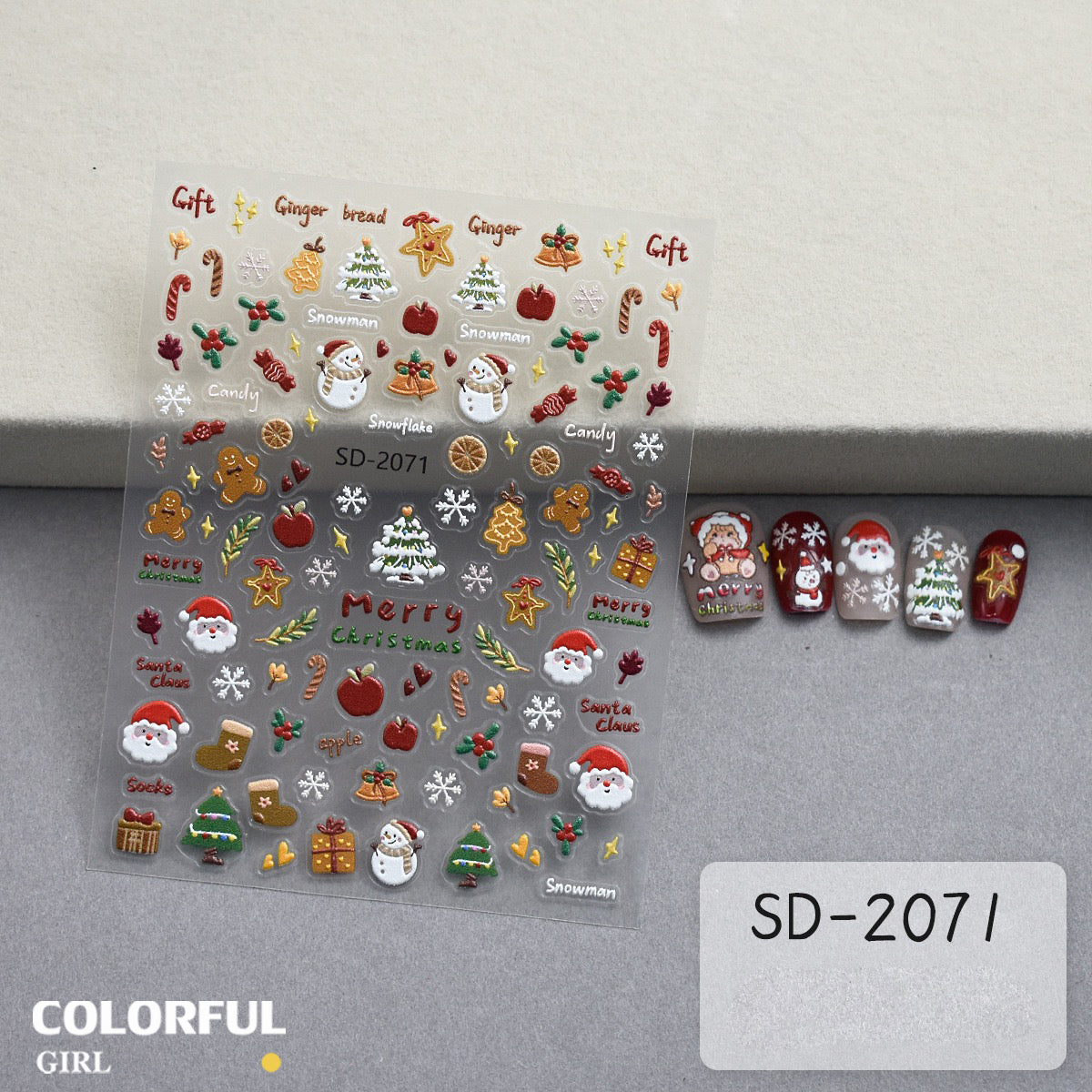 Christmas Nail Art Set DIY 🎄 ชุดตกแต่งเล็บคริสต์มาส | Premium 3D Nail Charms & Stickers | Snowflake Santa Christmas Tree Nail Accessories | Holiday DIY Nail Decoration Collection
