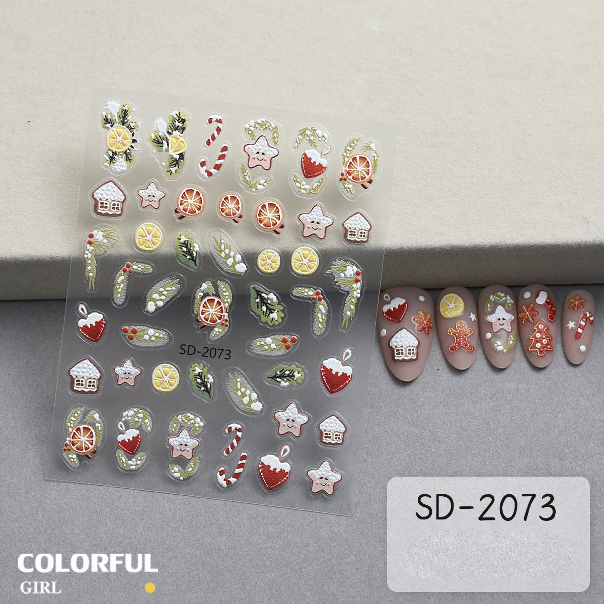Christmas Nail Art Set DIY 🎄 ชุดตกแต่งเล็บคริสต์มาส | Premium 3D Nail Charms & Stickers | Snowflake Santa Christmas Tree Nail Accessories | Holiday DIY Nail Decoration Collection
