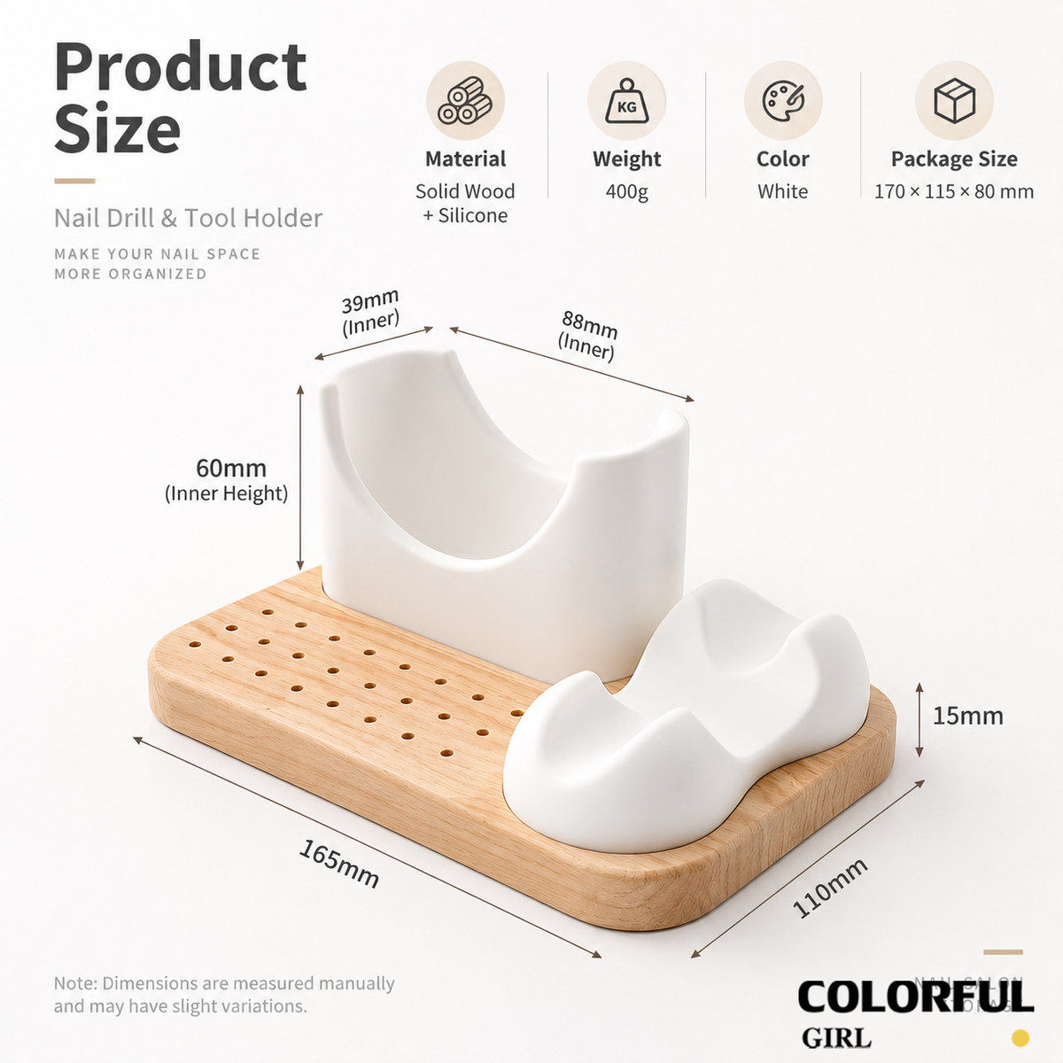 ชั้นวางเครื่องเจียรเล็บไม้แท้｜Nail Drill Organizer ที่เก็บเครื่องเจียรเล็บ ตัวเครื่อง+ด้ามจับ+หัวเจียร 24 ช่อง｜กล่องจัดระเบียบอุปกรณ์ทำเล็บแบบหลายช่อง｜อุปกรณ์แต่งเล็บสำหรับร้านทำเล็บและช่างมืออาชีพ