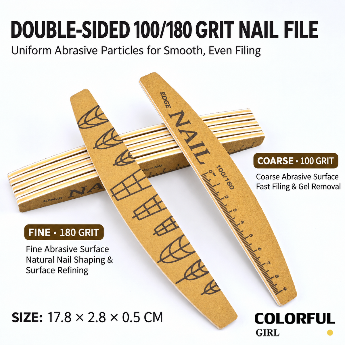 【พร้อมส่ง】ตะไบเล็บ ตะไบสองหน้า 100/180 และ 180/240 Grit บล็อกขัดเล็บ ตะไบบัฟ ตะไบหยาบ–ละเอียด สำหรับเตรียมหน้าเล็บ ต่อเล็บเจล และถอดสีเจล ขายแยกชิ้น