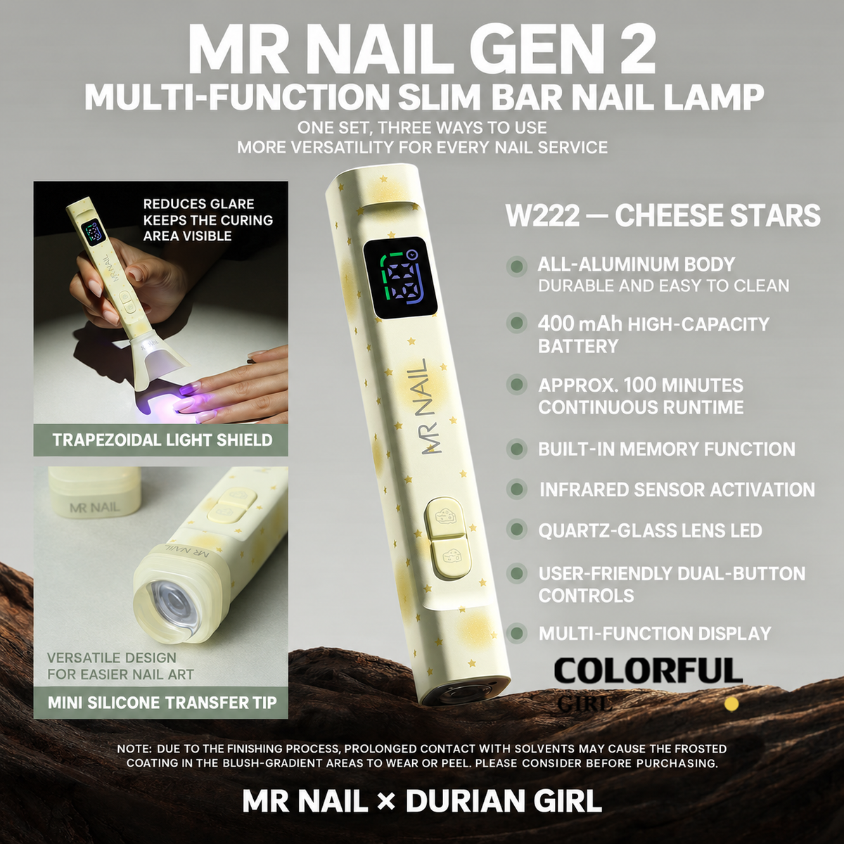 【พร้อมส่ง】MR.NAIL Gen 2 เครื่องอบเล็บเจล LED/UV แบบมือถือไร้สาย 3-in-1 พร้อมฐานบังแสงและหัวซิลิโคน 400mAh เซ็นเซอร์อัตโนมัติ ใช้งานต่อเนื่องประมาณ 100 นาที