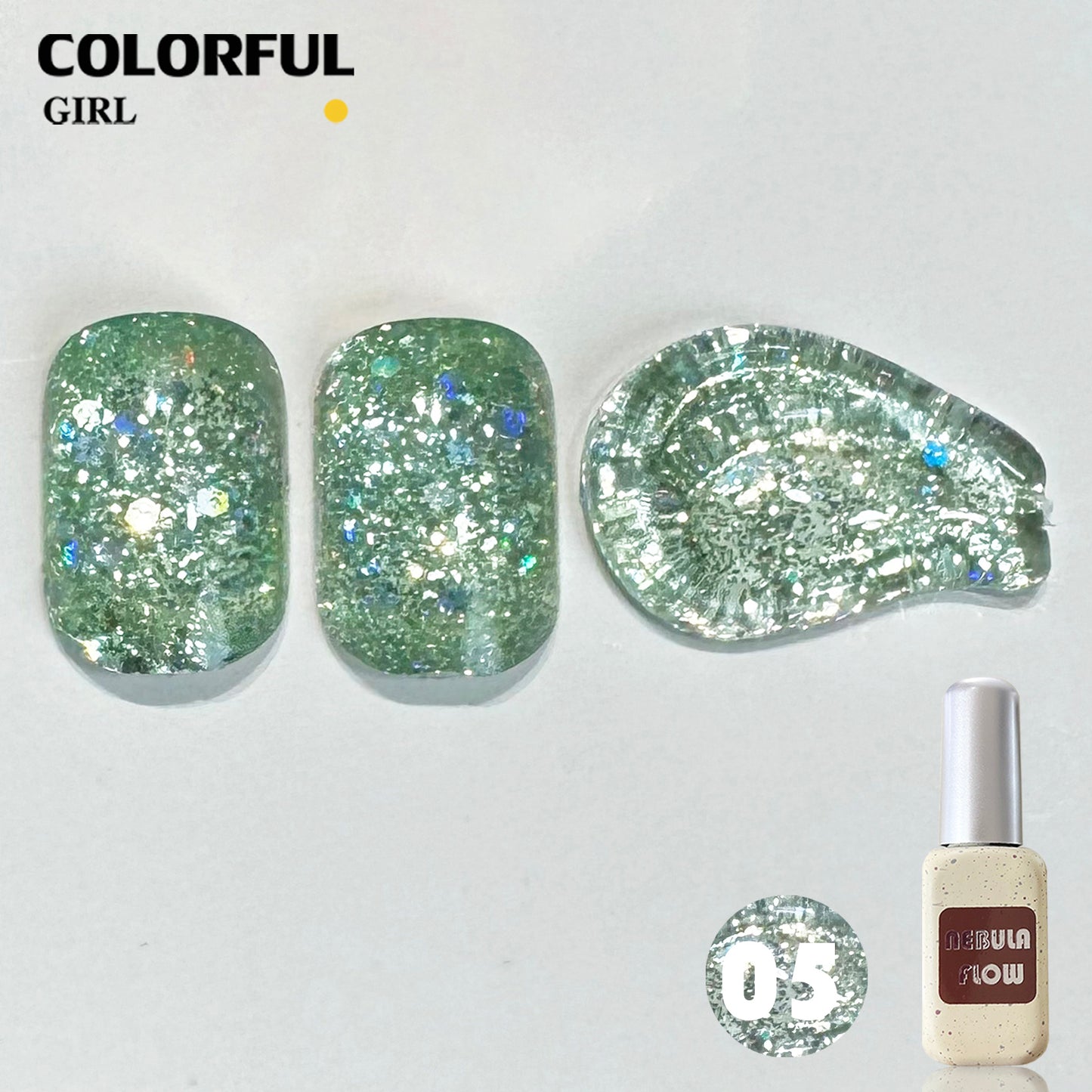 【พร้อมส่ง】NF-017|24สี แบบแยกขวด สีกากเพชร+เลเซอร์แฟลช NebulNFlow｜สีเจล สีเล็บเจล วิบวับ สวยมาก ต้องอบ