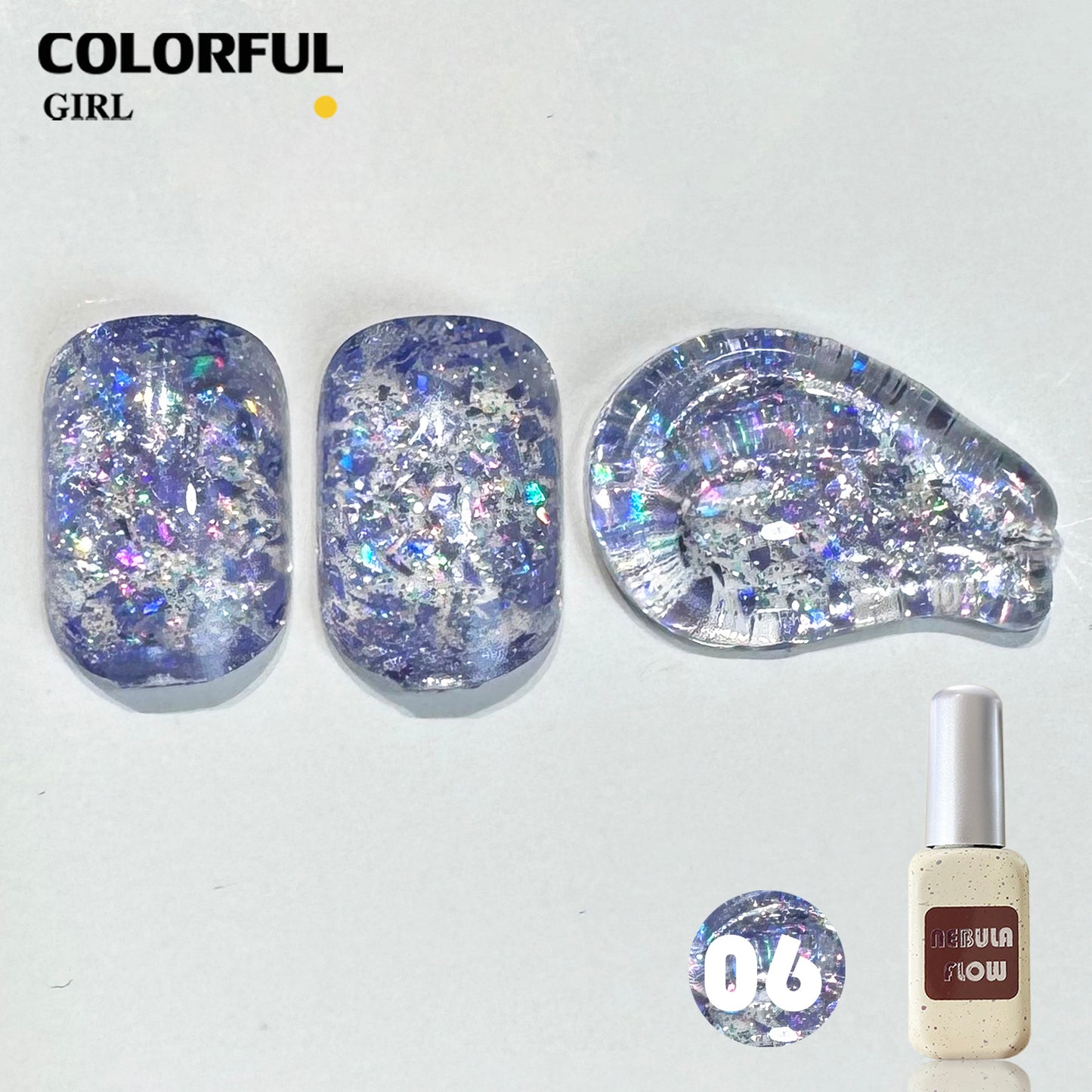 【พร้อมส่ง】NF-017|24สี แบบแยกขวด สีกากเพชร+เลเซอร์แฟลช NebulNFlow｜สีเจล สีเล็บเจล วิบวับ สวยมาก ต้องอบ
