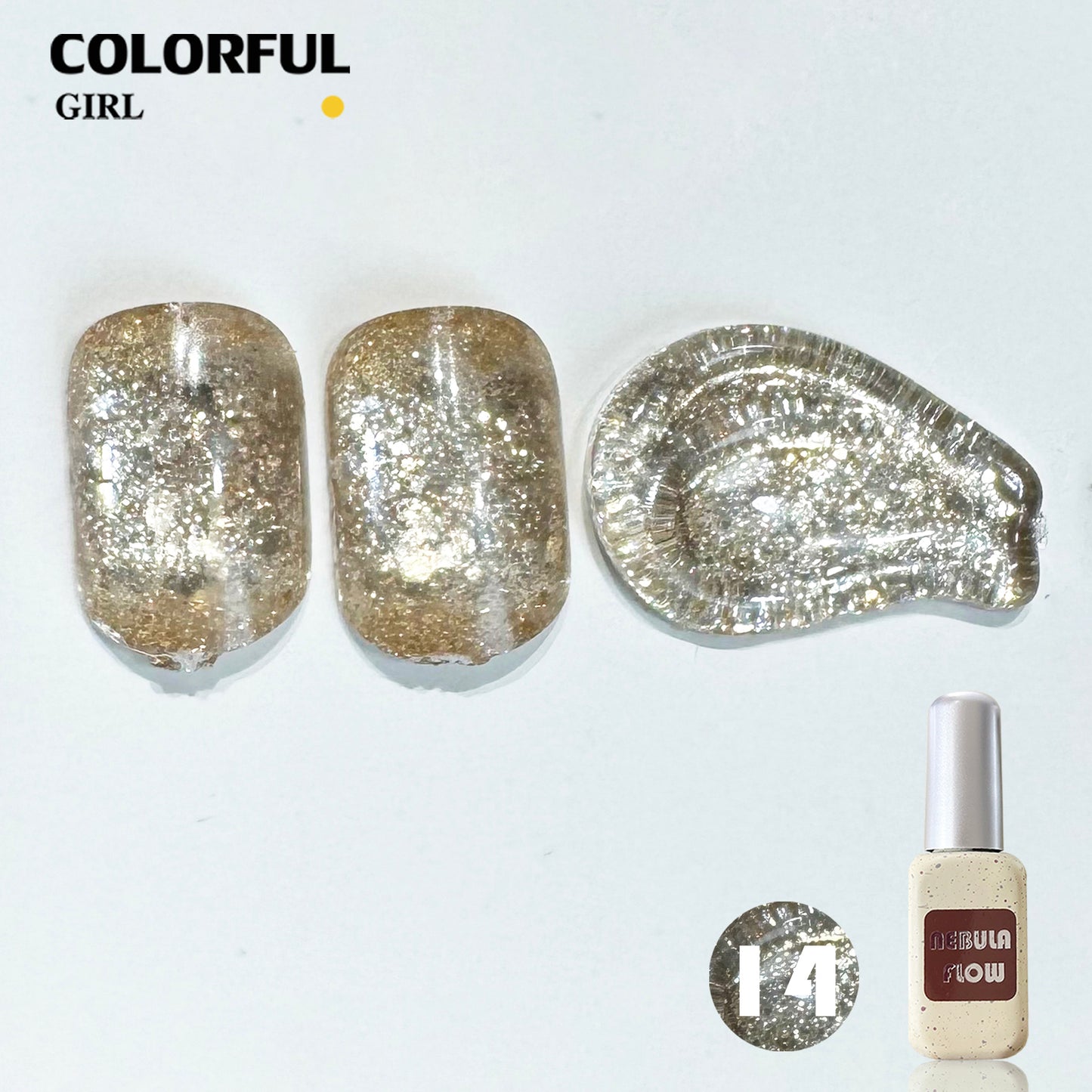 【พร้อมส่ง】NF-017|24สี แบบแยกขวด สีกากเพชร+เลเซอร์แฟลช NebulNFlow｜สีเจล สีเล็บเจล วิบวับ สวยมาก ต้องอบ