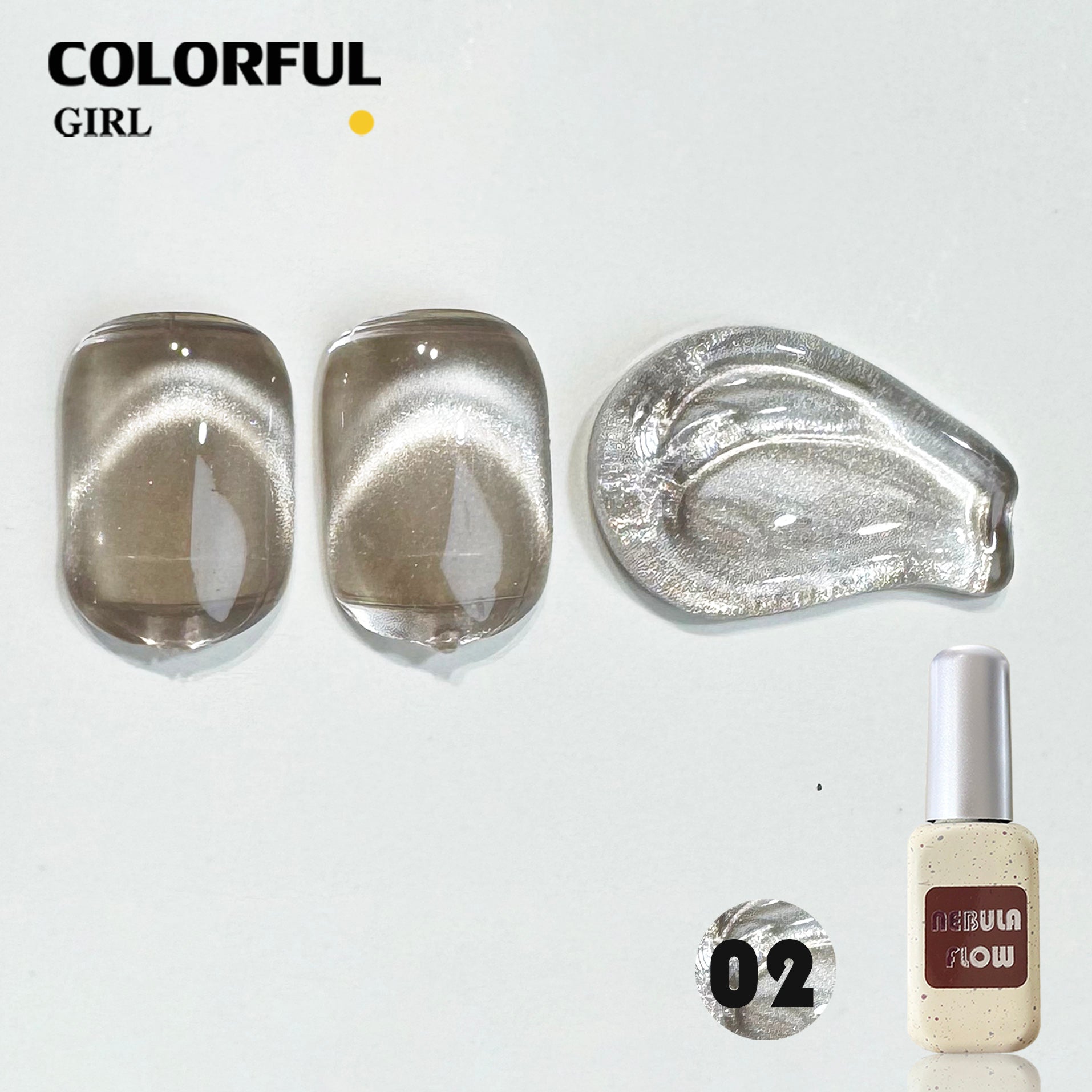 NebulaFlow แบบแยกขวด เบอร์ 1-24  สีเจลแคท อายเนื้อซาติน