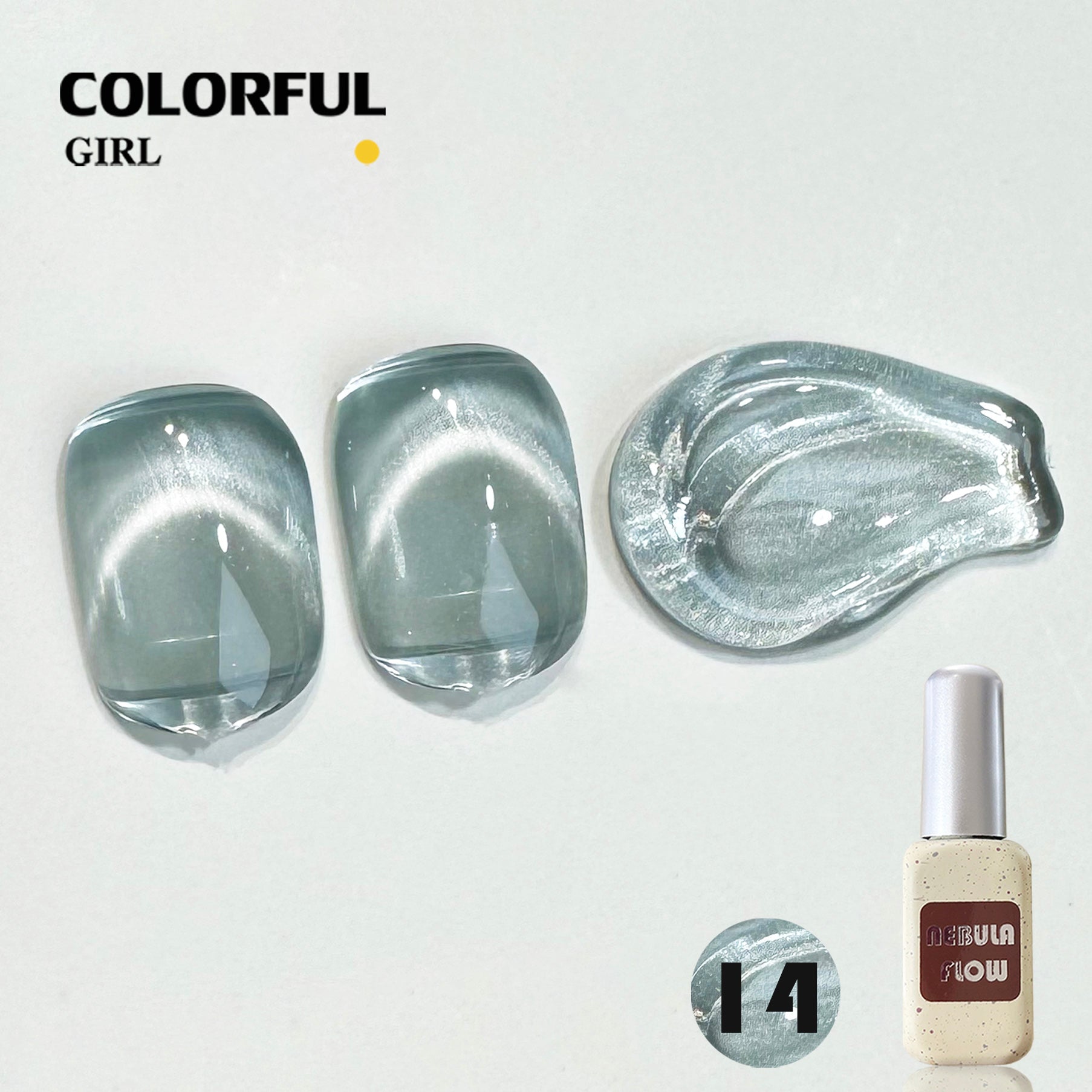 NebulaFlow แบบแยกขวด เบอร์ 1-24  สีเจลแคท อายเนื้อซาติน