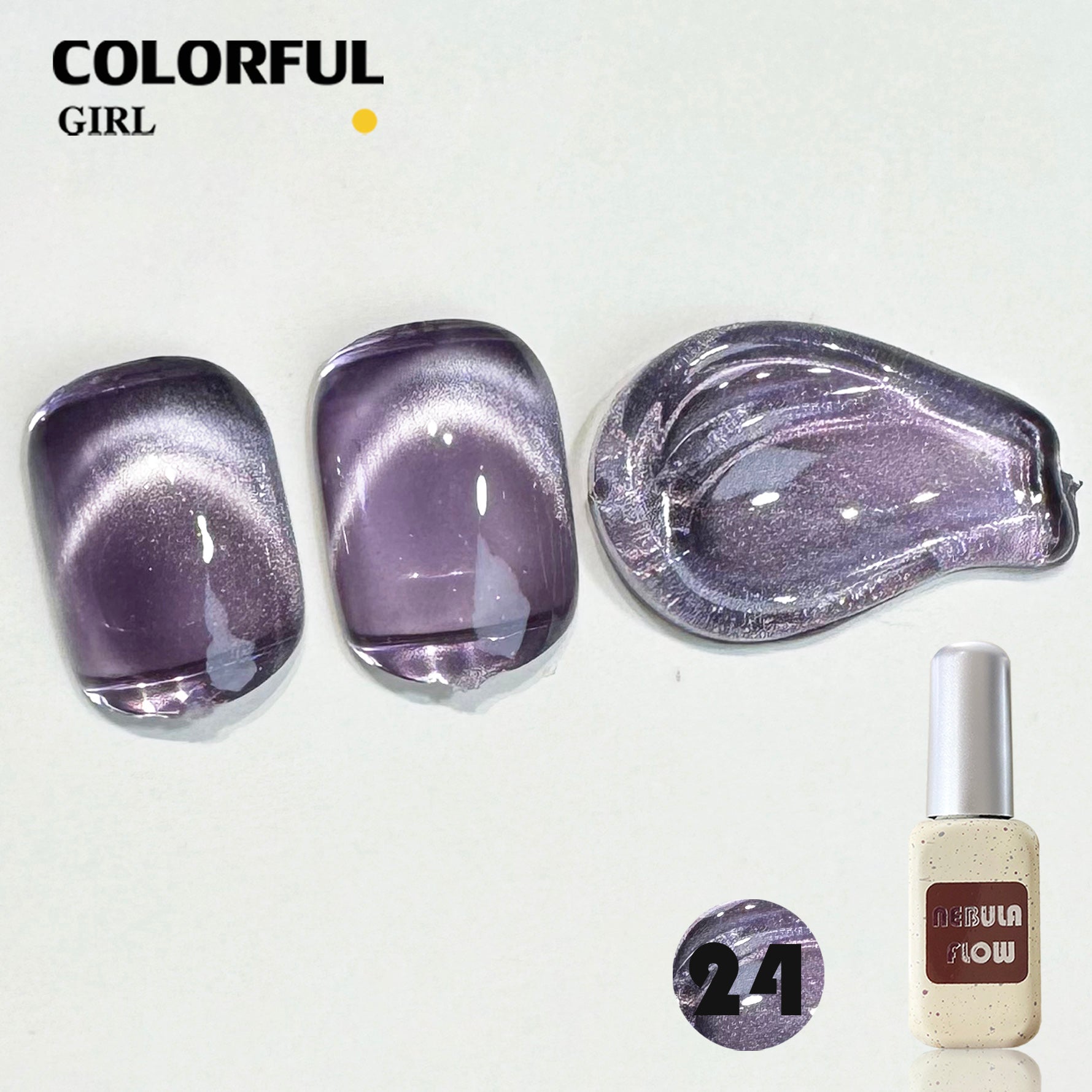 NebulaFlow แบบแยกขวด เบอร์ 1-24  สีเจลแคท อายเนื้อซาติน