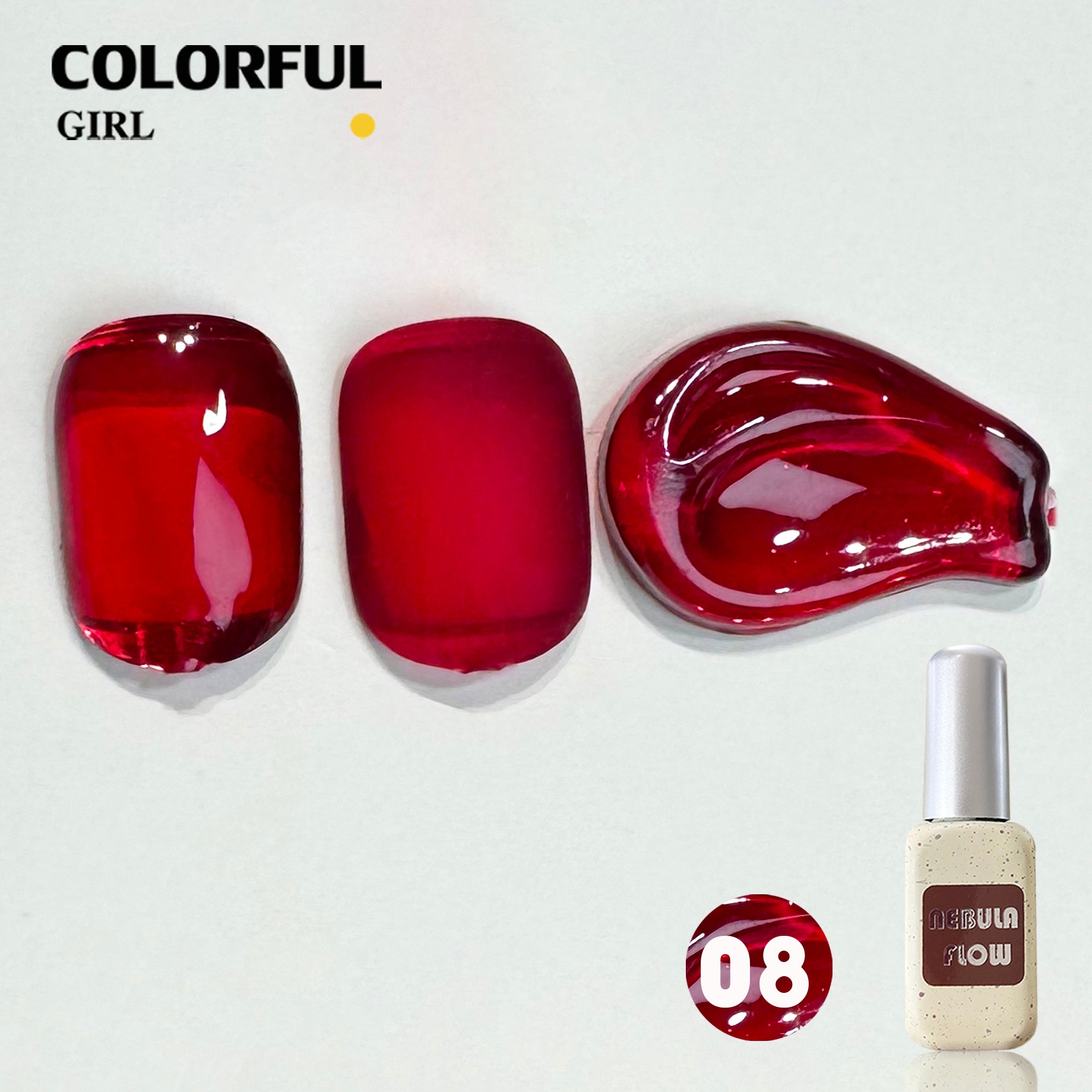 NebulNFlow เบอร์ 1-24 สี เจลสีแดง แบบแยกขวด ｜สีเจลไซรัป /สีเจลกลิซเตอร์/สีเจลสีพื้น/สีเจลแคทอาย