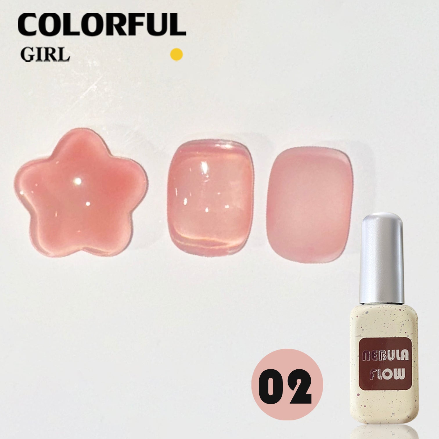 NebulNFlow สีไซรัป แบบแยกขวด เบอร์ 1-12 | สี Ice Peach  สีธรรมชาติ ใกล้เคียงเล็บจริง