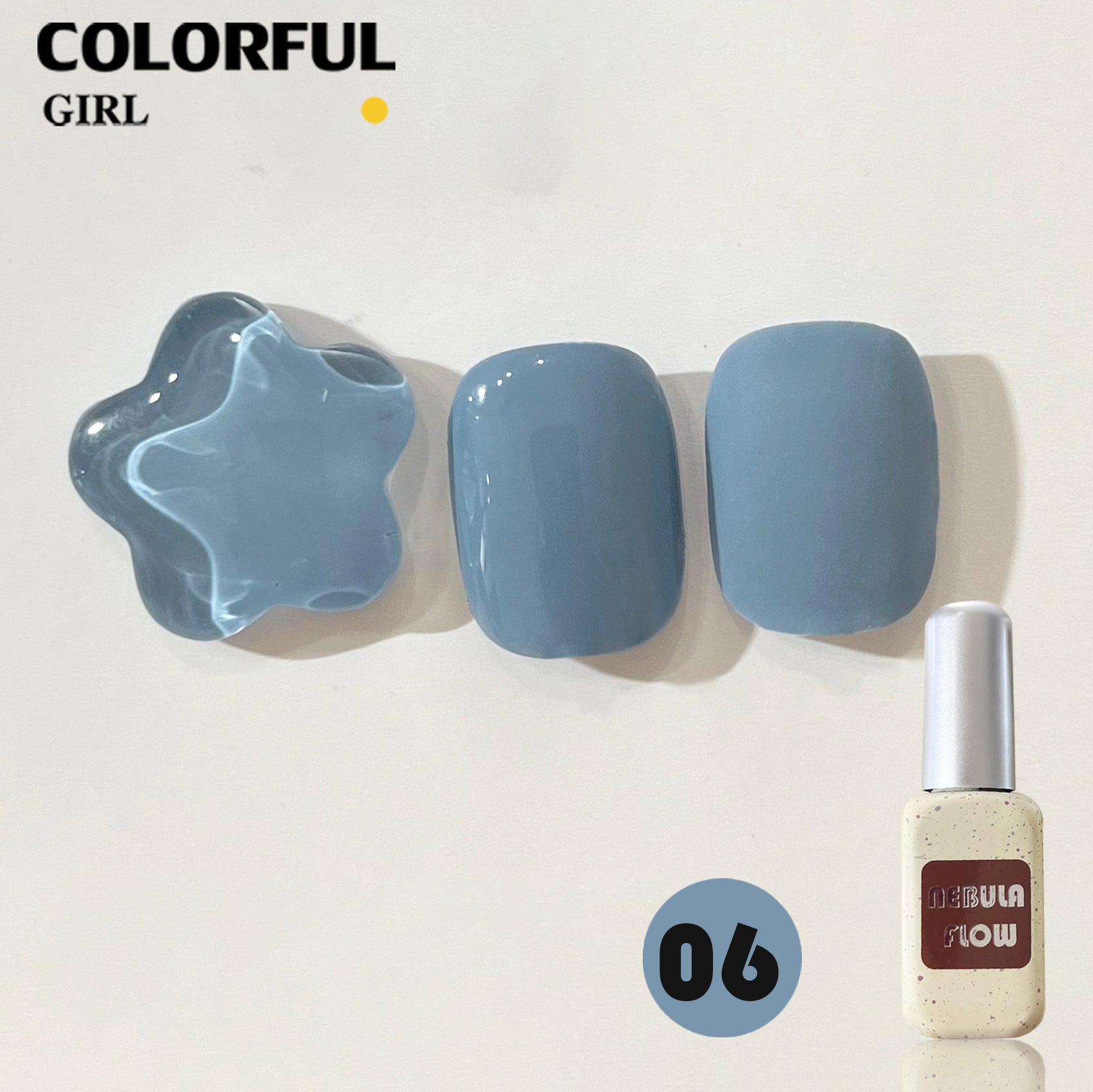NebulaFlow 12สี แบบแยกขวด ｜สีเจลสีพื้น/สีเจลกลิซเตอร์ (ชาร์ทโทนน้ำเงิน)