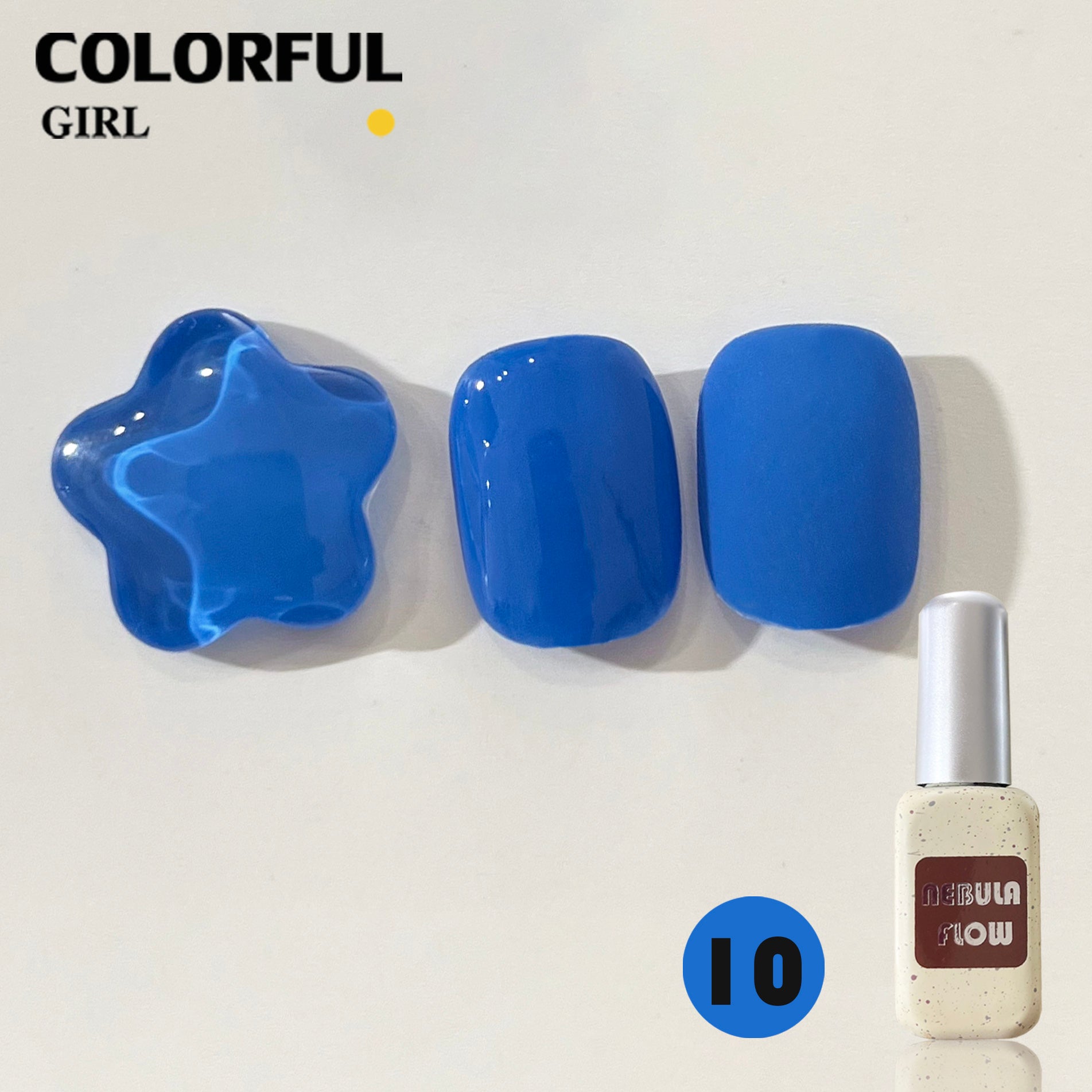 NebulaFlow 12สี แบบแยกขวด ｜สีเจลสีพื้น/สีเจลกลิซเตอร์ (ชาร์ทโทนน้ำเงิน)
