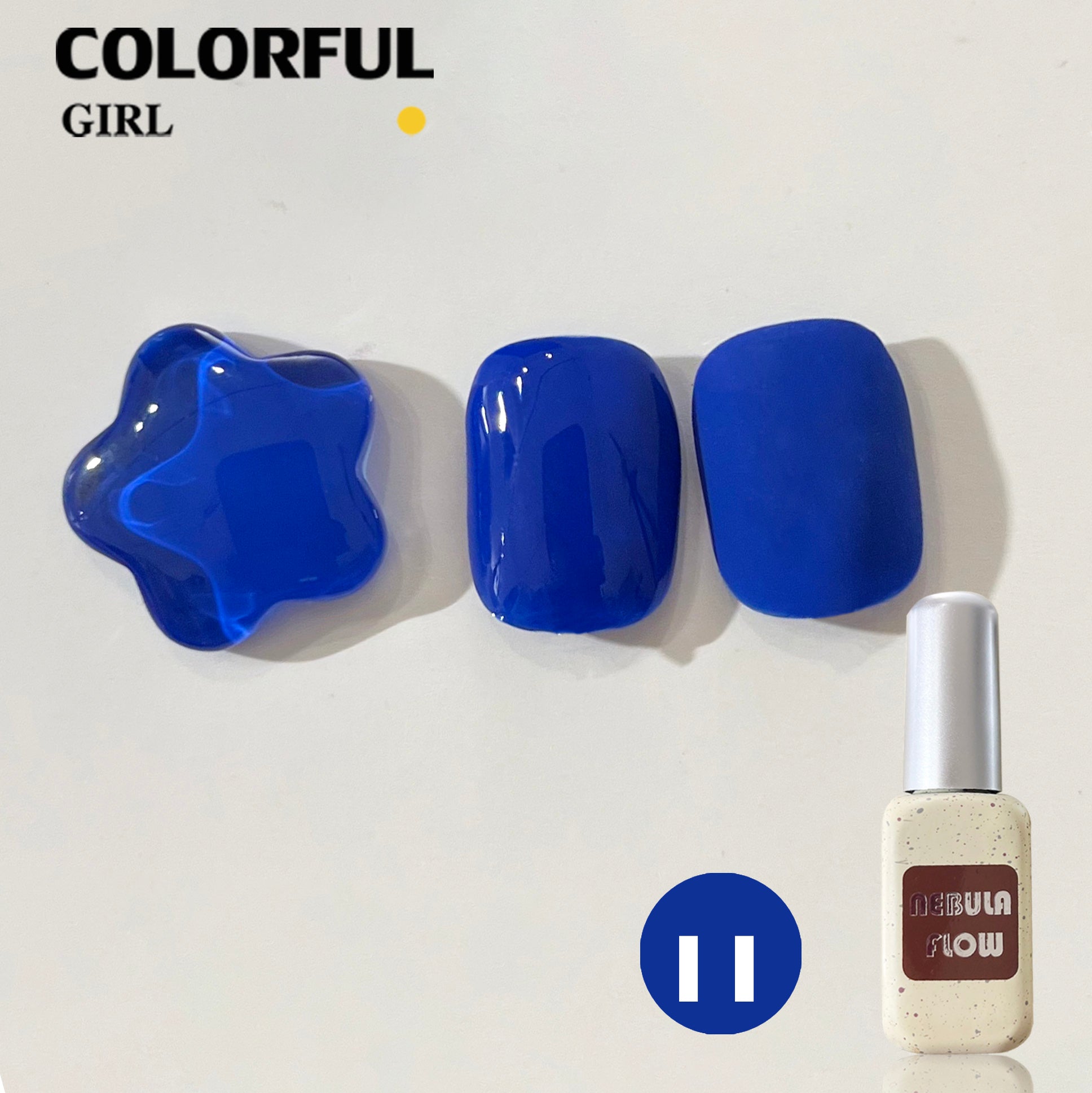 NebulaFlow 12สี แบบแยกขวด ｜สีเจลสีพื้น/สีเจลกลิซเตอร์ (ชาร์ทโทนน้ำเงิน)