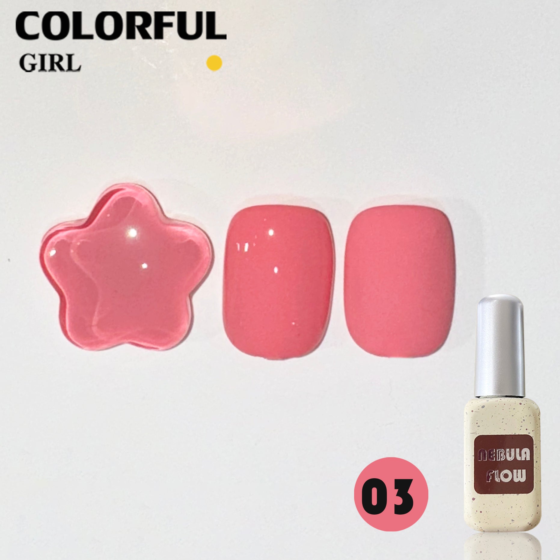 NebulNFlow แบบแยกขวด สีชมพู  เบอร์ 1-12 ｜ สีเจลกลิซเตอร์/สีเจลสีพื้น
