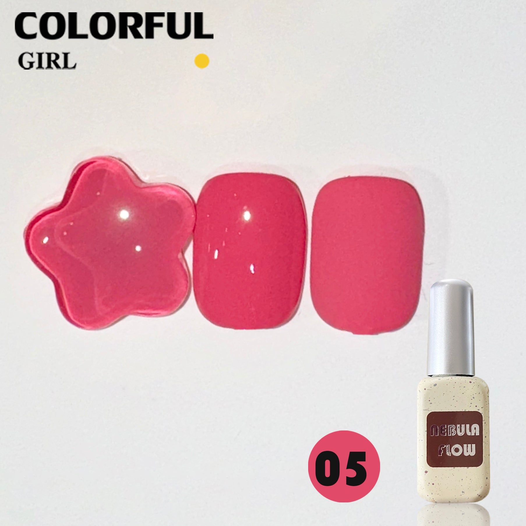 NebulNFlow แบบแยกขวด สีชมพู  เบอร์ 1-12 ｜ สีเจลกลิซเตอร์/สีเจลสีพื้น