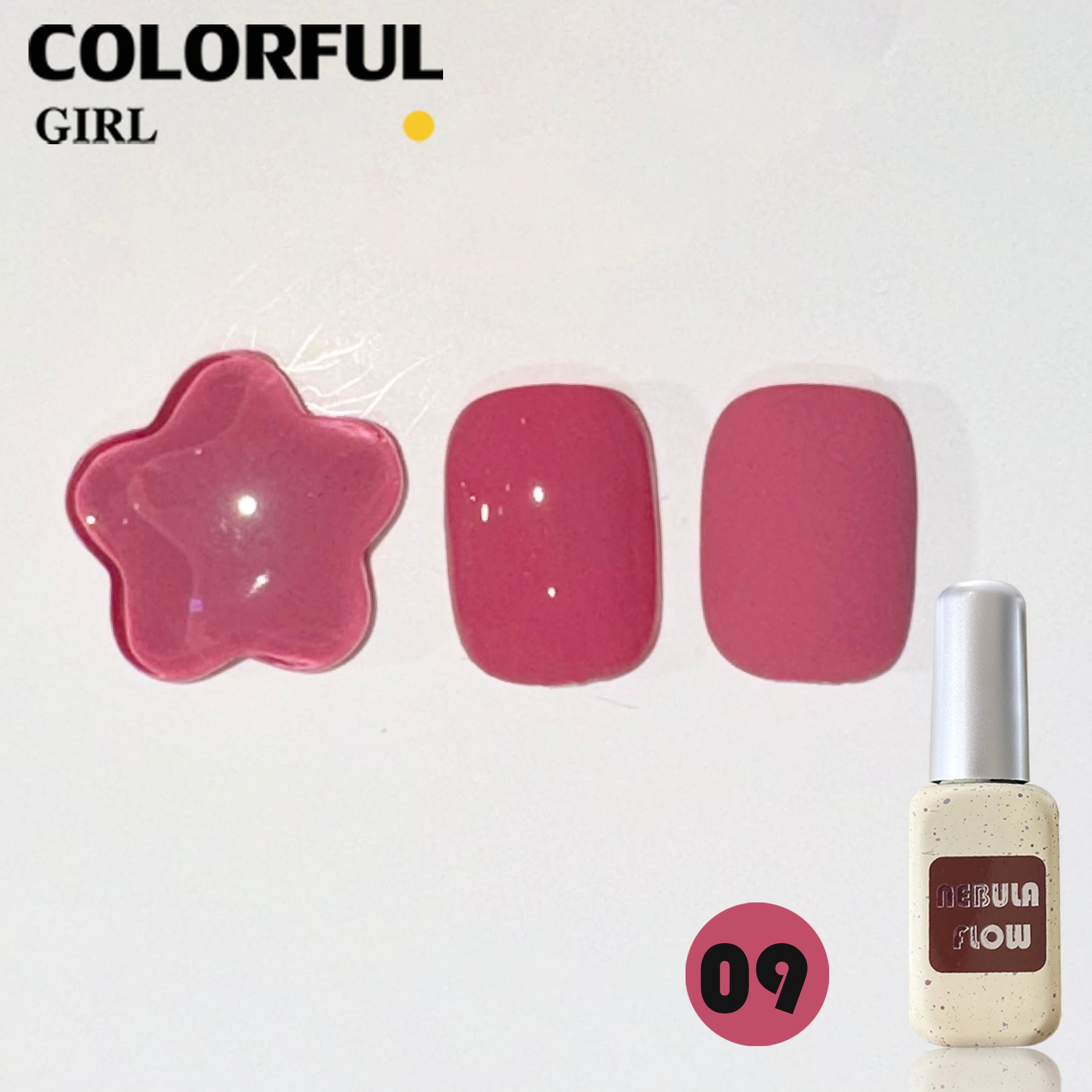 NebulNFlow แบบแยกขวด สีชมพู  เบอร์ 1-12 ｜ สีเจลกลิซเตอร์/สีเจลสีพื้น