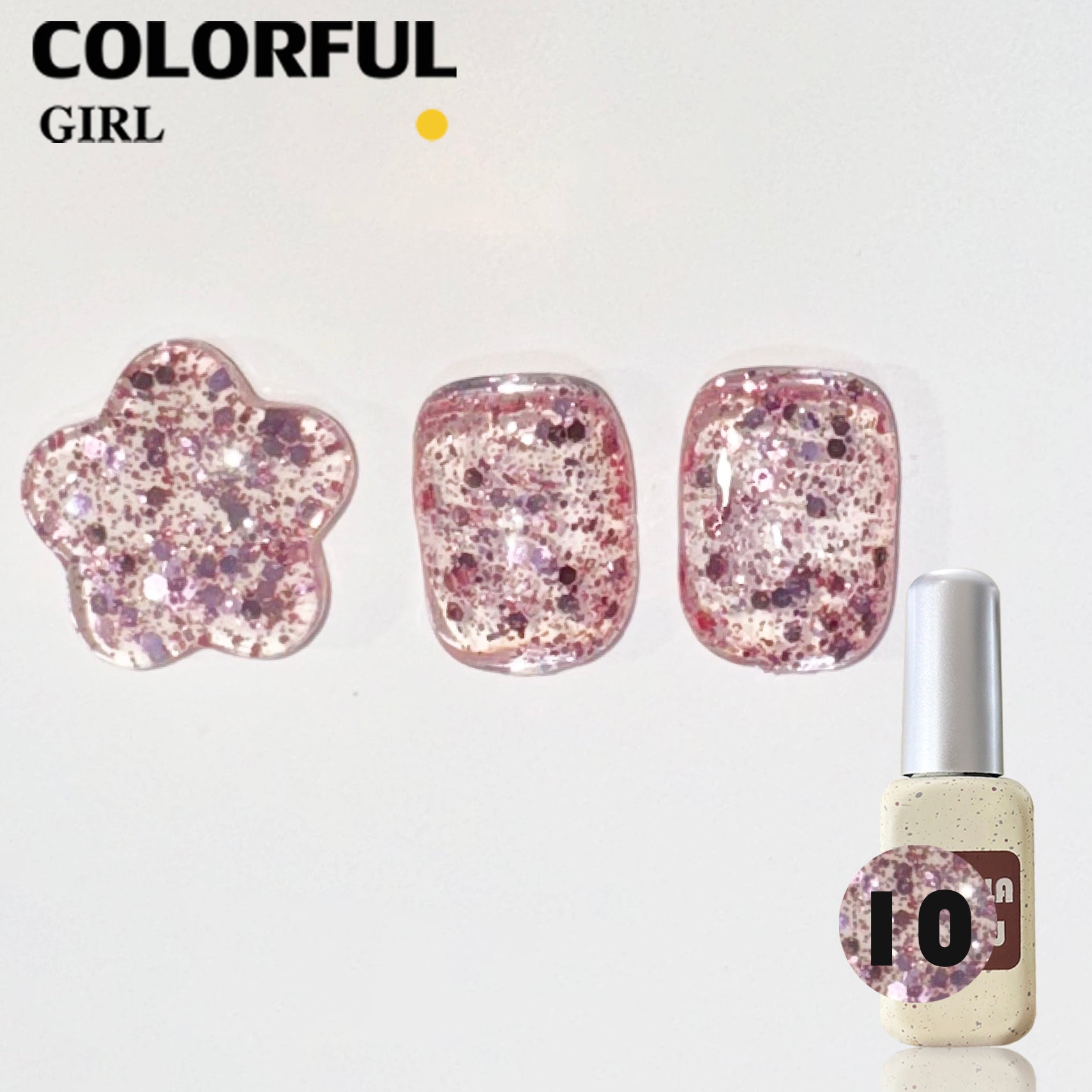 NebulNFlow แบบแยกขวด สีชมพู  เบอร์ 1-12 ｜ สีเจลกลิซเตอร์/สีเจลสีพื้น