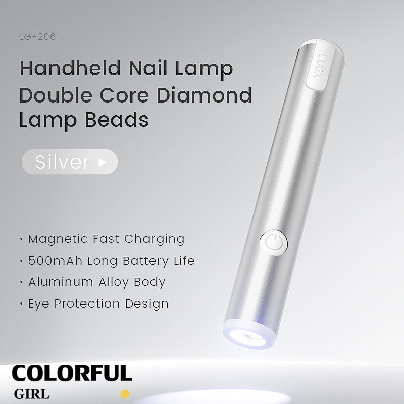 🌟 L’UGX LG-206 เครื่องอบเล็บพกพาไร้สาย 3W | หลอดไฟเพชรคู่ 500mAh | ไฟฉายอบเล็บ มือถือพกพา น้ำหนักเบา สีสวยจับถนัดมือ ชาร์จแม่เหล็ก มี 6 สี พร้อมส่งจากไทย
