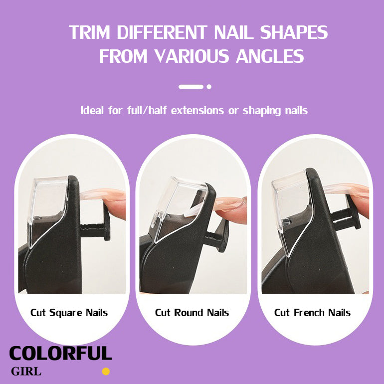 ✨พร้อมส่ง✨กรรไกรตัดเล็บปลอม สเตนเลส รูปตัว U สไตล์ฝรั่งเศส สําหรับตกแต่งเล็บ กรรไกรตัดเล็บปลอม มีกล่องเก็บเศษเล็บ วัดขนาดเล็บได้