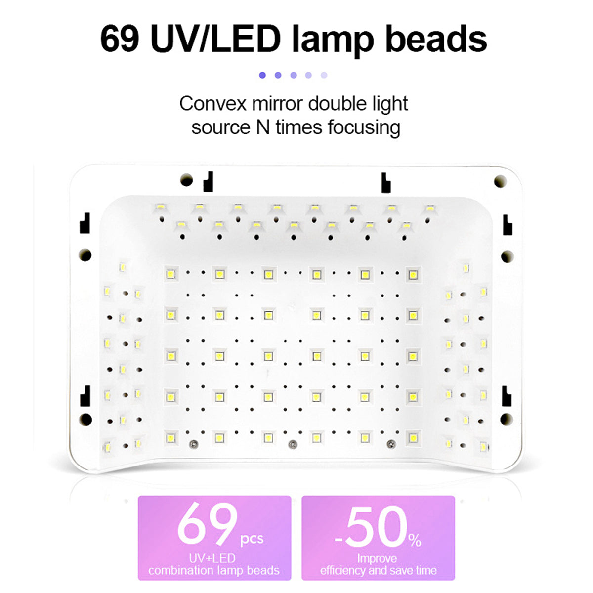 เครื่องอบเล็บเจล L’UGX 72 วัตต์ รุ่นLG-205 รุ่น มีเบาะรองมือในตัว  ไฟ 69 ดวงแห้งไว ไฟถนอมผิว มือไม่ดำค่า (ถอดถาดฐานออกได้)