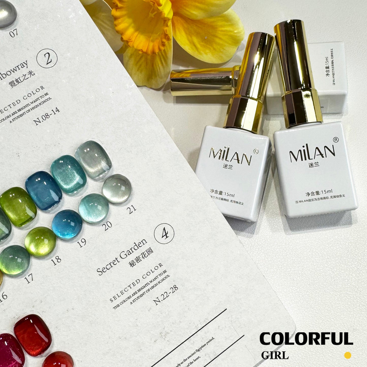【พร้อมส่ง】MILAN 28สี    สีเจลแคทอายเนื้อซาติน  สีเจลแคทอาย  28สี    สีลูกแก้ว ฟรีชาร์ทสี Cat eye  28สี  (แถม ชาร์ทสี ทามาให้แล้ว)
