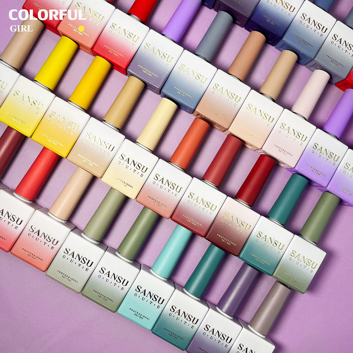 สีเจล SANSU 133 สี ชุดยาทาเล็บ 15ml/ขวด การ์ดสีฟรี +TOP COAT+BASE COAT ชุดร้านเล็บ พร้อมชาร์ทโชว์ ขวดสีเดียวกับสี