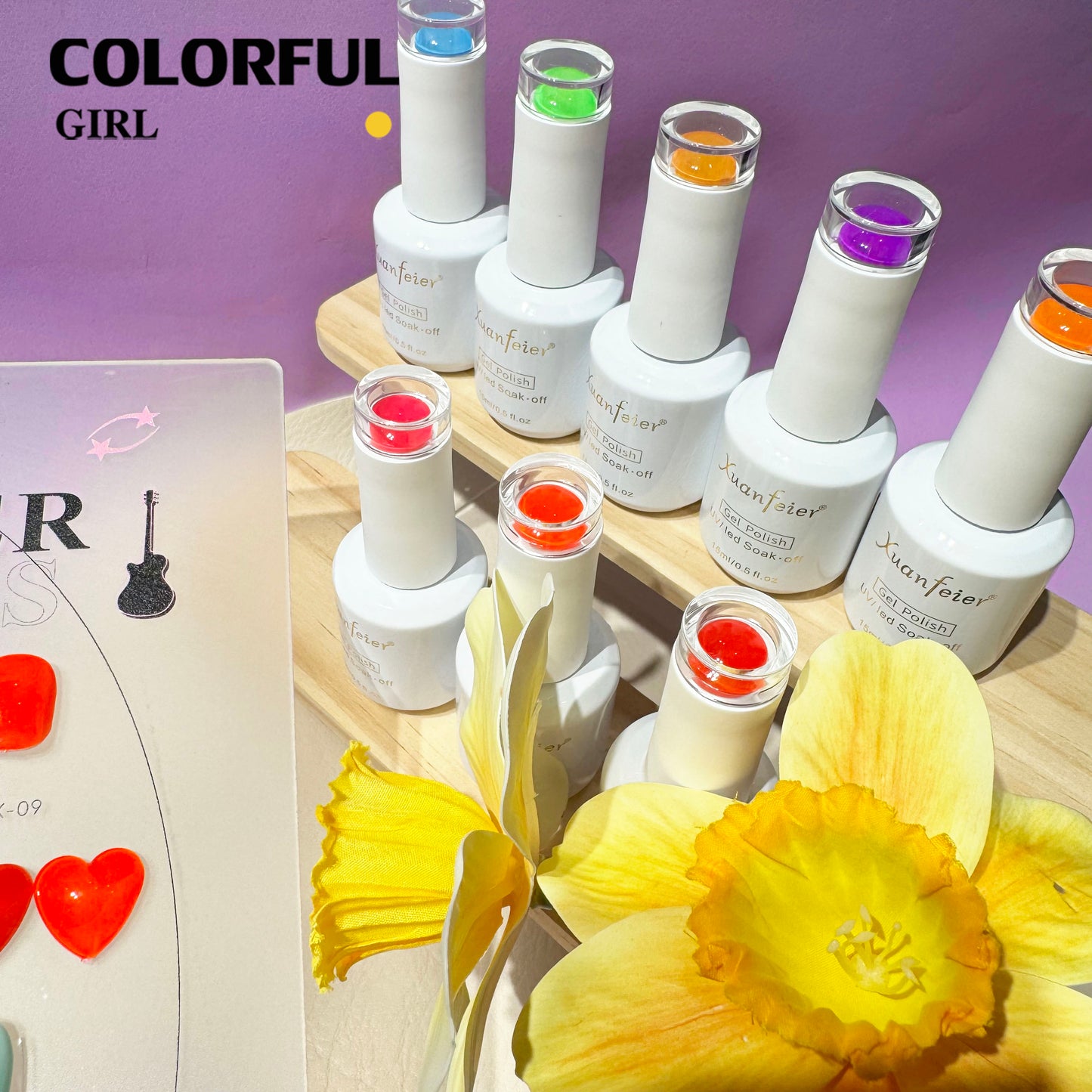 XUANFEIER เจลสีเรืองแสง 18 สีใหม่สุดฮิต พร้อมส่งทันที! แถมฟรีแผ่นสีช่วยเลือกสีสุดน่ารัก สวยติดทนนาน แต่งเล็บง่าย ได้ลุคโดดเด่นทุกโอกาส