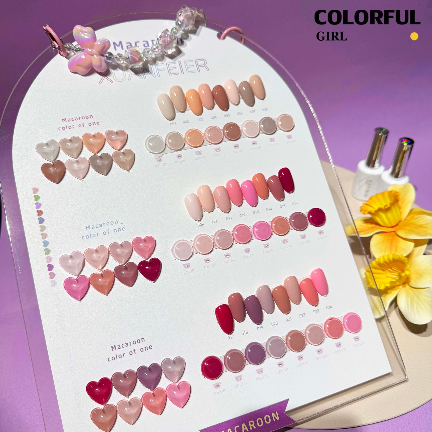 ✨พร้อมส่ง🇹🇭✨XUANFEIER24  สีเจลไซรัป โทนชมพู Ice Peach 24 สี แถม ชาร์ทสี สีธรรมชาติที่คล้ายสีผิวผิว สีเจลไซรัป