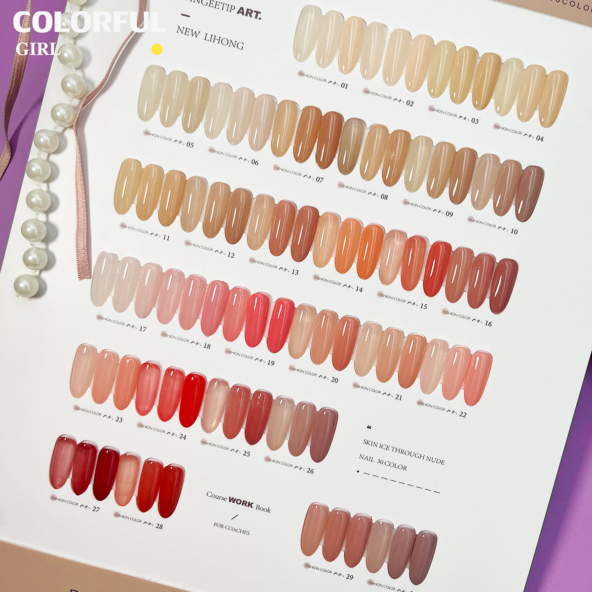 ✨พร้อมส่ง🇹🇭✨LIHONG 30 สี โทนชมพู  30 สี แถม ชาร์ทสี ไซรัปสุขภาพดี  แถมชาร์ทอะคริลิคสำเร็จรูป    สีเจลไซรัป