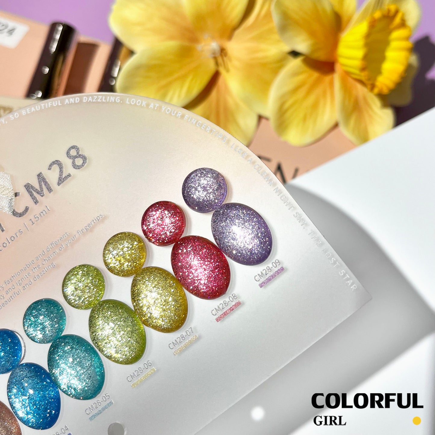พร้อมส่ง《 VENDEENI VDN-CM28》9สี พร้อมชาร์ทสีค่ะสีแน่นสวยมากเลยนะคะ   สีเจลแฟลชกลิตเตอร์  แพลตติมันแฟลช+ประกายออโรร่า  กากเพชรชัด แน่น