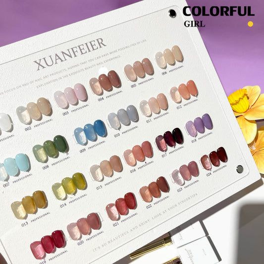 【พร้อมส่ง】XUANFEIER สีเจลไซรัปรุ่นใหม่ 24สี  ฟรีชุดชาร์จชาร์จ   เนื้อสวยละมุนค่ะ  เจลลี่ไซรัป 24 สี ไม่บางจนเกินไปทาง่ายและสวยมากค่ะ