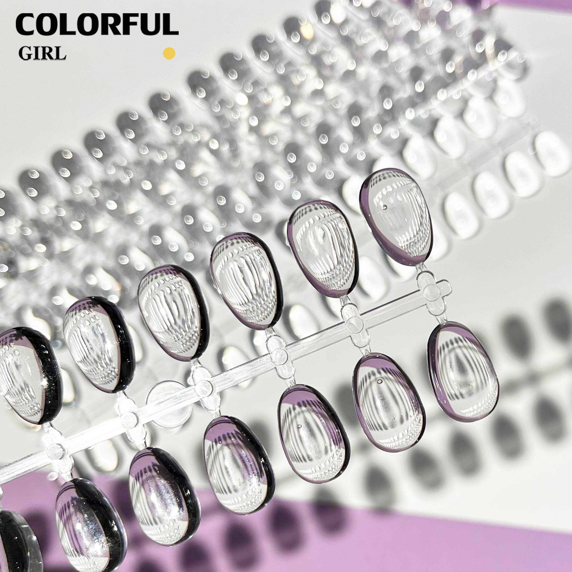 ถาดโชว์เล็บปลอม ทรงวงรี ลายดอกไม้ สีขาวใส สําหรับฝึกทําเล็บ และโชว์สี