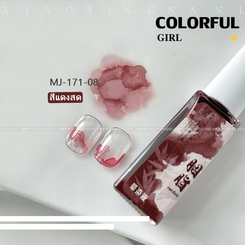 15สี บรรจุแบบแบ่งขวด น้ำยาทำลายหินอ่อน   สีทาเล็บ วาดภาพ Diy ทำลายอาร์ต สีทาเล็บ ใช้เพ้นท์ได้ง่ายและสะดวก สีสวยสดโทนพาสเทล