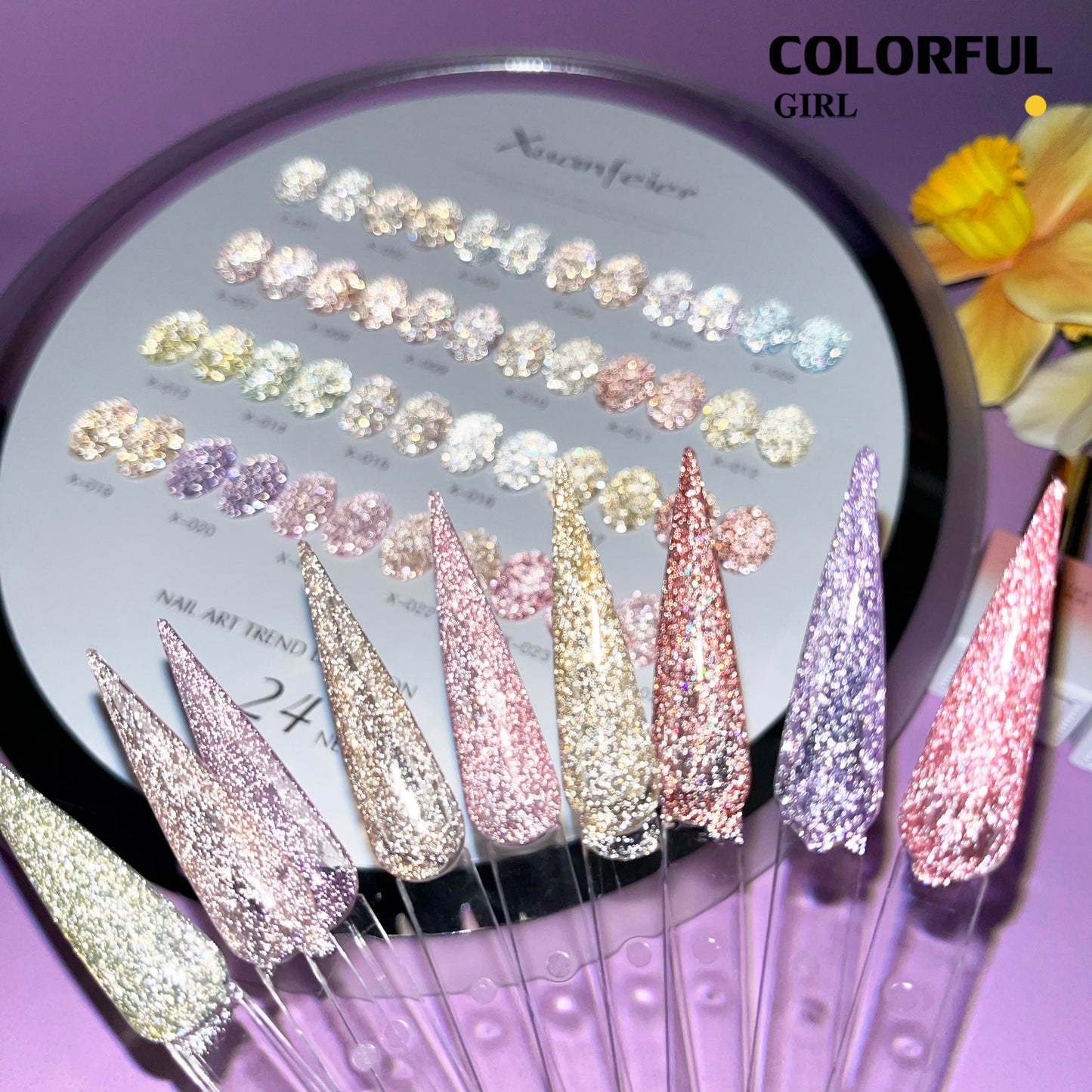 【พร้อมส่ง】XUANFEIER  สีเจลแฟลช 24สี (XUANFEIER)สีเจลทาเล็บ สี แถม ชาร์ทสี ยาทาเล็บเจล  ชุดสี 20สี + ฟรีชาร์ทสี