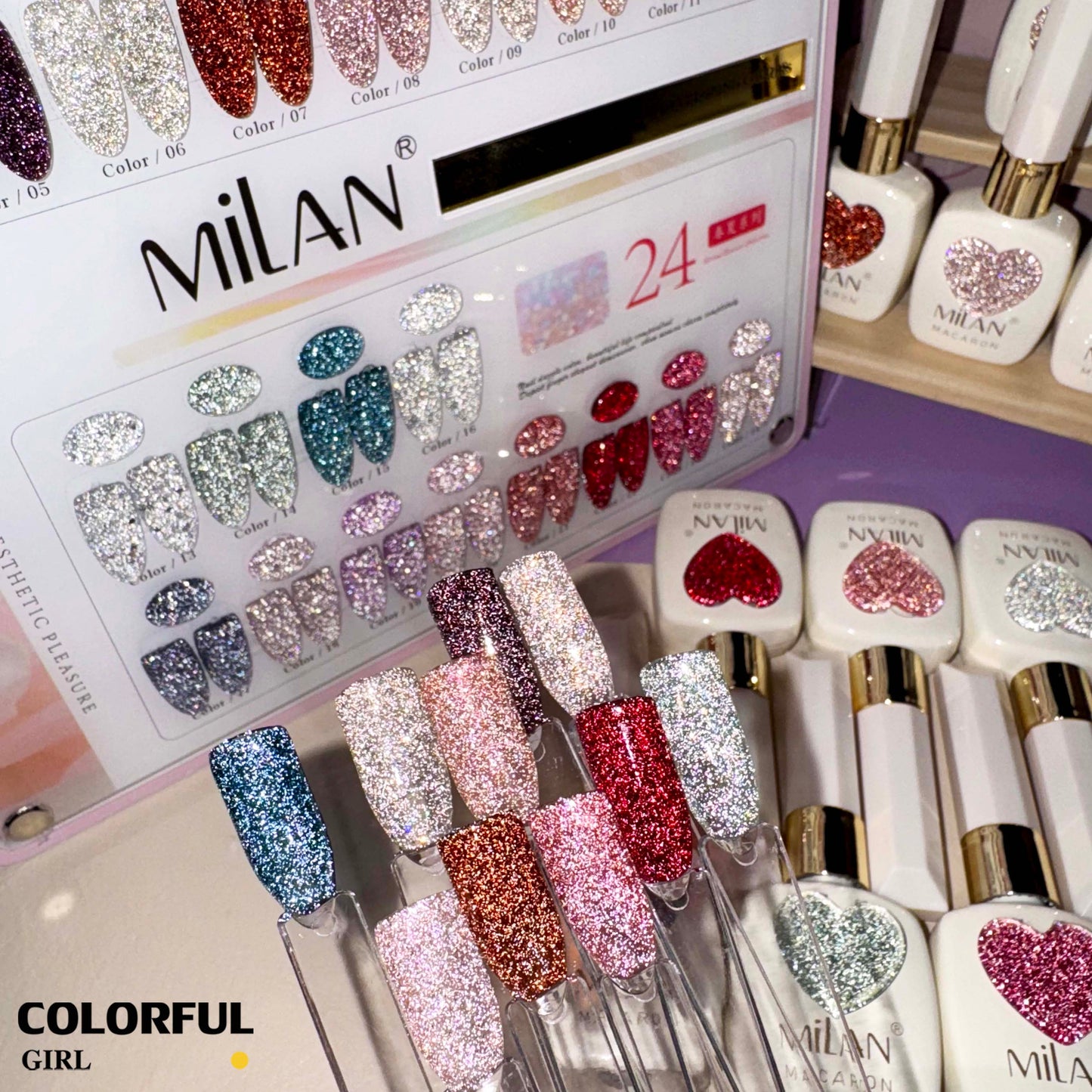 【พร้อมส่ง】MILAN C19สีเจลแฟลช 24สี (milan)สีเจลทาเล็บ สี แถม ชาร์ทสี ยาทาเล็บเจล ชุดสี 24สี + ฟรีชาร์ทสี
