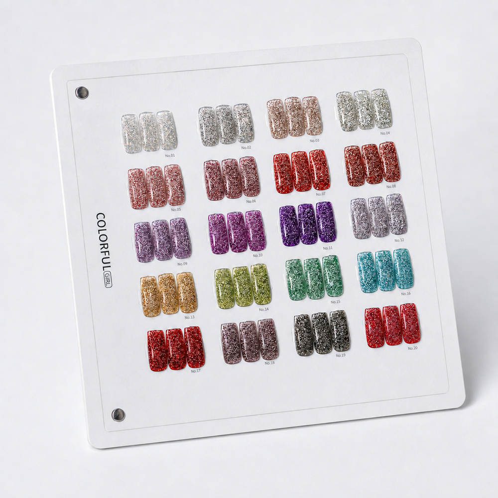 COLORFUL GIRL สีเจลแฟลช 20 สี ✨ เม็ดกลิตเตอร์แน่นพิเศษ｜เอฟเฟกต์แสงวิบวับเล่นมิติ｜ประกายระยิบระยับหรูหราเหมือนแสงดาว 💖