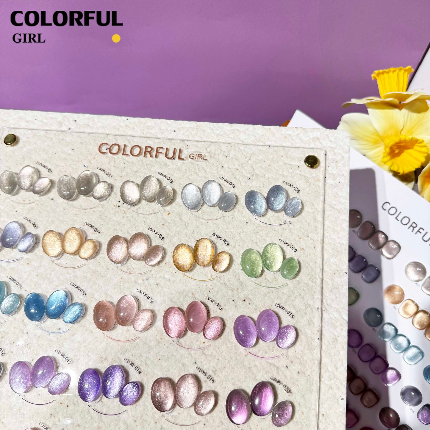 【พร้อมส่ง】Colorful Girl 24สี เจลแคทอายผิวซาตินมุก เนื้อเจลแคทอาย ซาติน 24สี สีลูกแก้ว พร้อมแถมชาร์ทสี (ทาให้แล้ว) สีสวย เงางาม เม็ดสีแน่นชัด