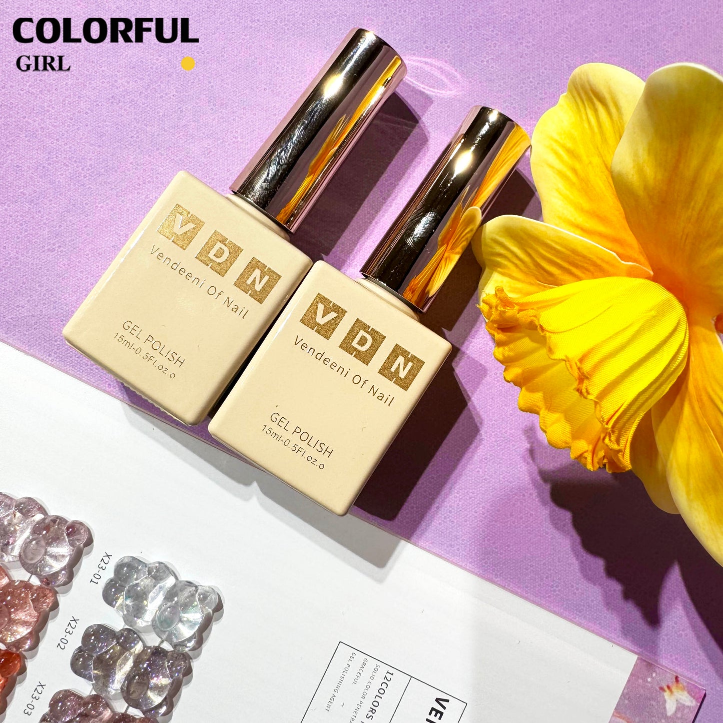 【พร้อมส่ง】VENDEENI   VDN-X23สีเจลแฟลช ผงกากเพชรแฟนซี 12 สี ✨ สีสวยระยิบระยับ เงางามเหมือนคริสตัล เม็ดสีแน่นชัด ติดทนนาน(ทามาให้แล้ว พร้อมใช้งาน)