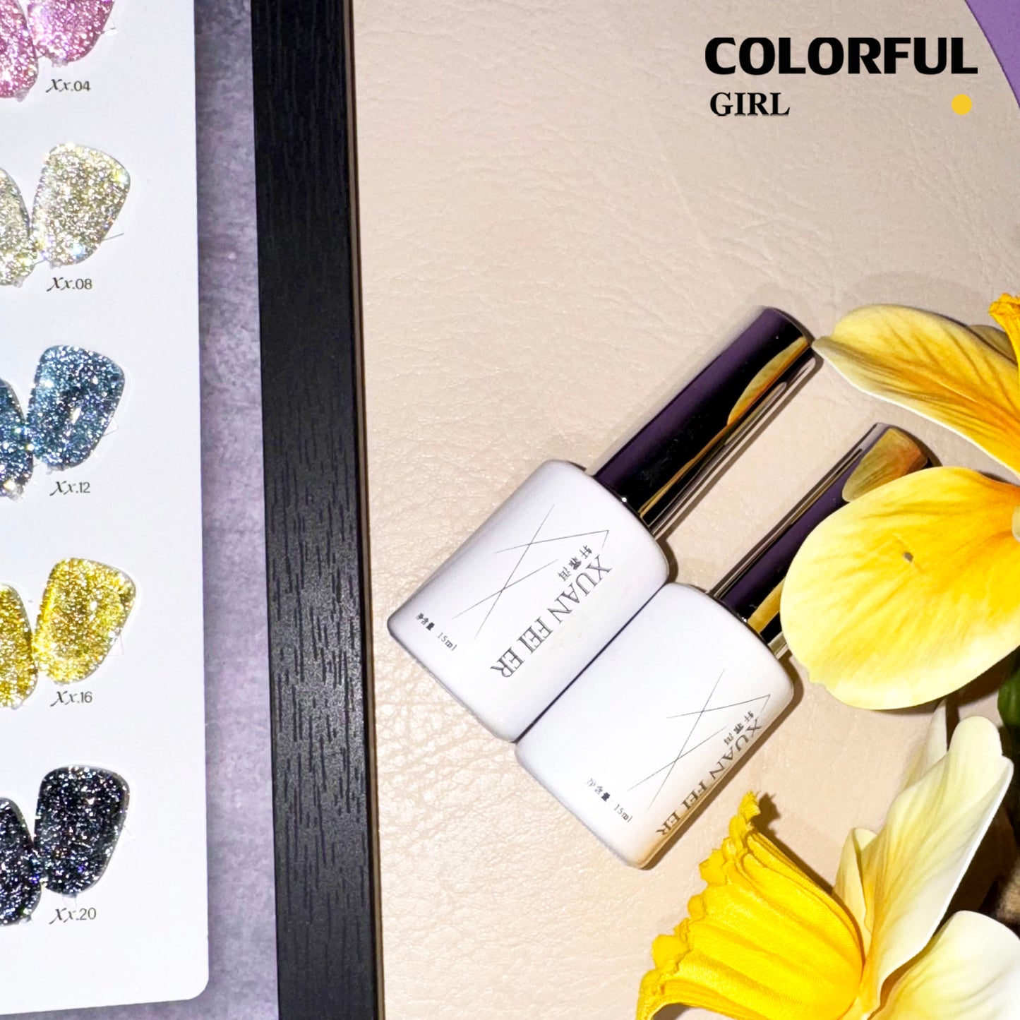 【พร้อมส่ง】XUANFEIER  สีเจลแฟลช 20สี (XUANFEIER)สีเจลทาเล็บ สี แถม ชาร์ทสี ยาทาเล็บเจล  ชุดสี 20สี + ฟรีชาร์ทสี
