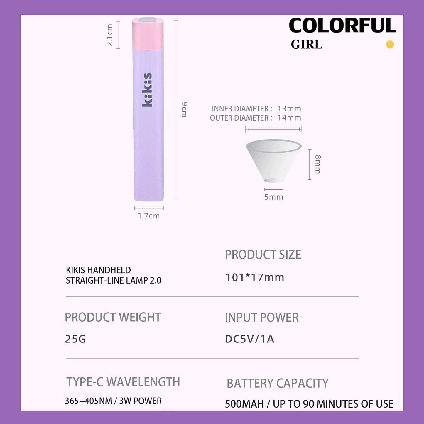 【พร้อมส่ง】500mAh ทุกสีไฟฉายอบเล็บ kikis แยกขาย ขาตั้ง / ไฟฉายอบเล็บ สี แบบพกพา 3w. ล็อกอะไหล่ ชาร์จไฟได้ สามารถใช้สำหรับอบเจลล็อคสี