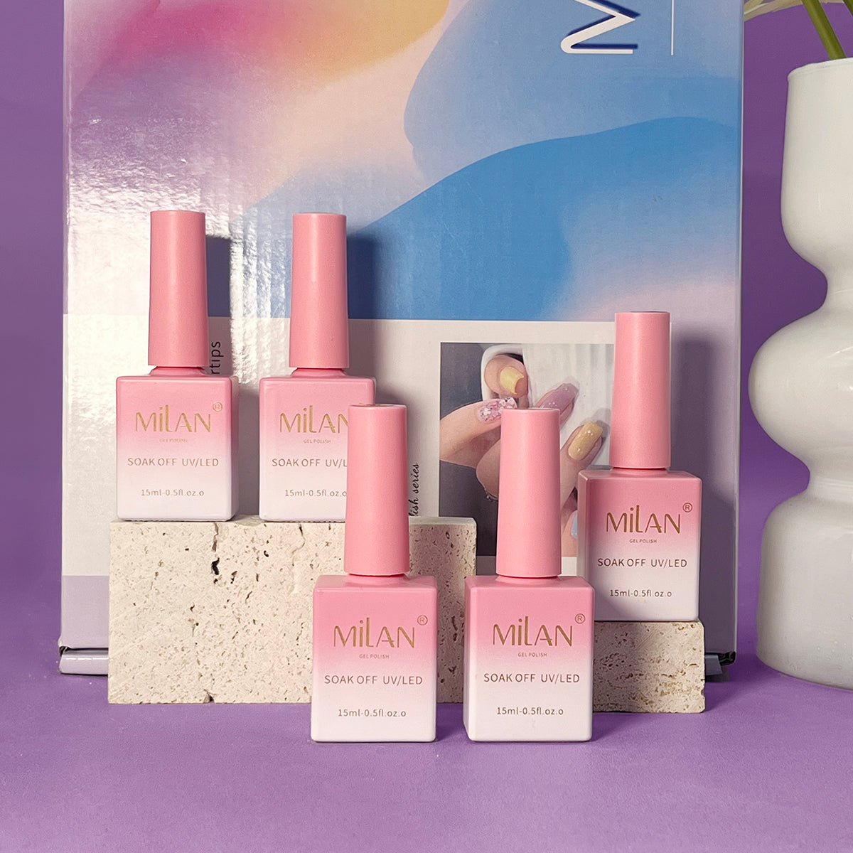 MILAN 12 สี สีเจลไซรัป โทนชมพู Ice Peach 12 สี แถม ชาร์ทสีฟรี