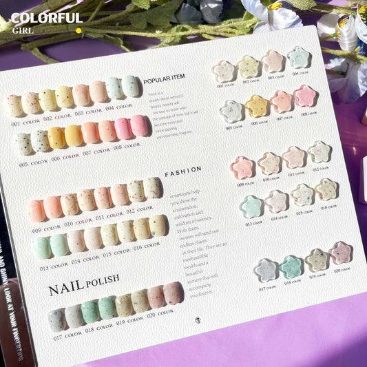 พร้อมส่ง✅XUANFEIER 20 สี   สีเจล กริลเตอร์น่ารัก สไตส์เกาหลี ลายน่ารักมาก 20 สี แถม ชาร์ทสี
