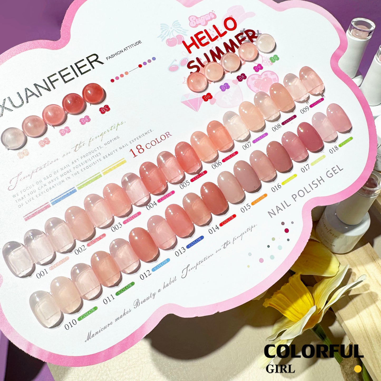 สีเจล XUANFEIER New🎉  มาใหม่18สีพาสเทลพร้อมส่งXUANFEIER มาใหม่18สีพาสเทลพร้อมส่งXUANFEIER มาใหม่18สี แถมชาร์ทสี น่ารัก