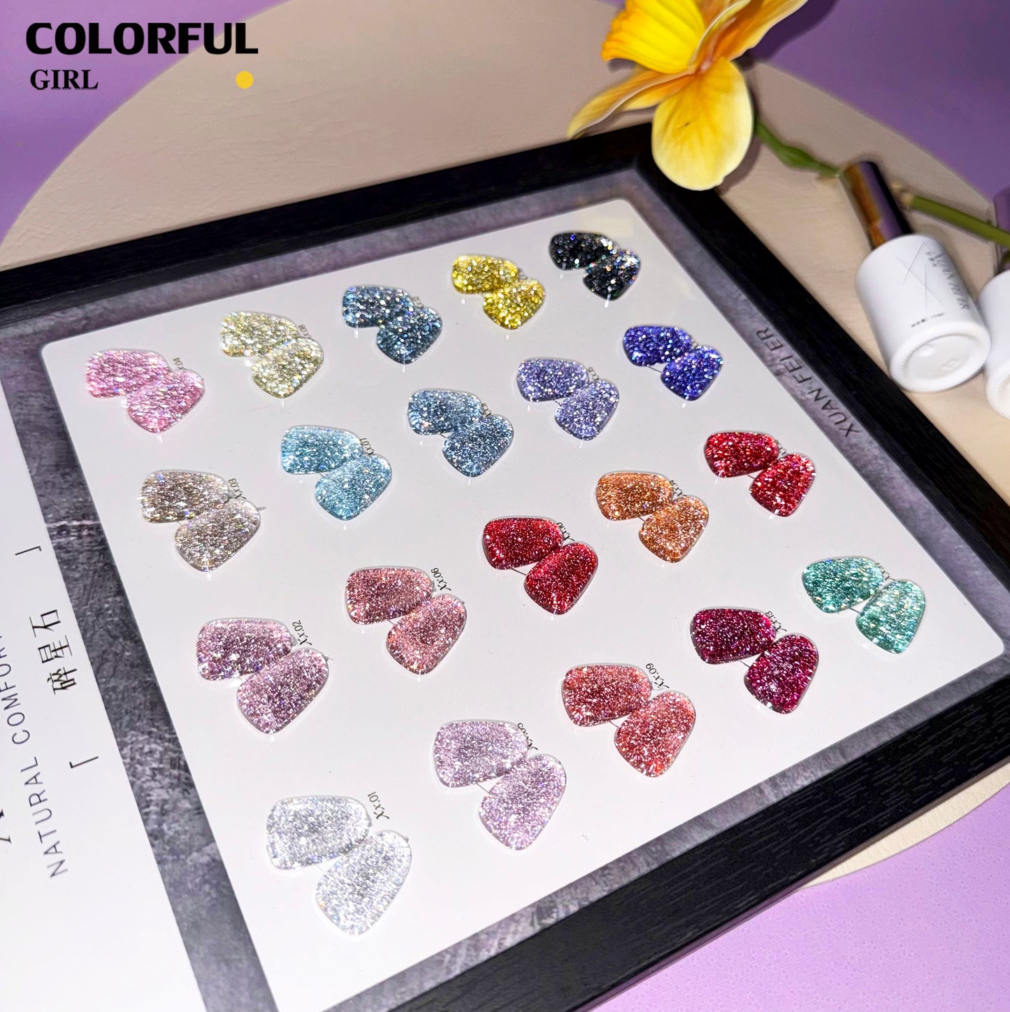 【พร้อมส่ง】XUANFEIER  สีเจลแฟลช 20สี (XUANFEIER)สีเจลทาเล็บ สี แถม ชาร์ทสี ยาทาเล็บเจล  ชุดสี 20สี + ฟรีชาร์ทสี